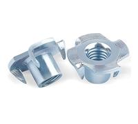 Jeboler Tuercas de impacto M8 x 11 mm, 20 unidades, acero al carbono con 4 puntas de impacto para madera y plástico (DIN 6930/ISO 6930 g)