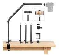 JEBUTU MS05 Soporte Superior para Cámara, 37-104cm Soporte de Escritorio para Cámara, Brazo Articulado Desmontable de 3 Secciones con rótula de 1/4" para DSLR, Webcam, Proyector