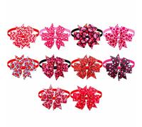 jebyltd 10LOTS suaves y hermosos lazos impresos cómodos gatos de cuello durabilidad moscas para diferentes tamaños de mascotas y ocasión cómoda ropa central para mascotas
