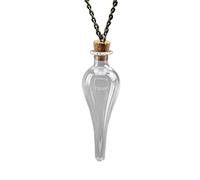jebyltd Collar de botella de cristal vintage DIY poción mágica amuletos de la suerte colgante cadena para el cuello