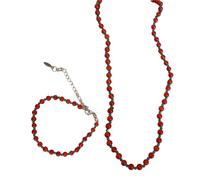 jebyltd Collar de perlas hecho a mano Juego de pulseras en capas cadena joyería joyería de perlas hechas a mano para mujeres joyas únicas de moda adecuada, One Size, como se describe, como se describe