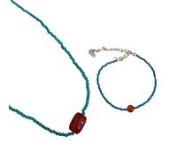 jebyltd Collar de perlas hecho a mano Juego de pulseras en capas cadena joyería joyería de perlas hechas a mano para mujeres joyas únicas de moda adecuada, One Size, como se describe, como se describe
