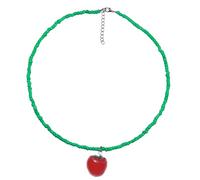 jebyltd Collar ligero de cuentas de arroz con colgante de fruta, cadena de clavícula de longitud ajustable, accesorios para uso diario, talla única, como se describe, como se describe