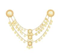 jebyltd Elegante cadena de hombro de aleación en capas con borlas monedas ideales para Trendsetter y cadena hombros de mujer hacia adelante