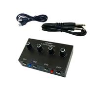 jebyltd Mezclador Sonido Profesional 4 Canales Convertidores Estéreo Suena Bajo Ruido 4 Entrada 1 Línea Salida