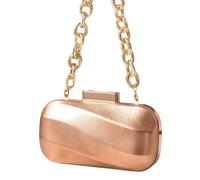 jebyltd Sofisticado bolso de noche negro con correa de cadena, bolso de hombro de poliuretano, bolso cruzado para mujeres y niñas, bolso de vestir negro, champán, One Size