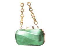 jebyltd Sofisticado bolso de noche negro con correa de cadena, bolso de hombro de poliuretano, bolso cruzado para mujeres y niñas, bolso de vestir negro, Green, One Size