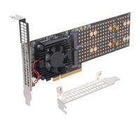 jebyltd Tarjeta De Expansión NVMe 4 Canales Solución Refrigeración Activa Interfaces PCIe3.0 Niveles Hardware Compatibilidad con Instalación Sin Herramientas Refrigeración Activa Tarjeta NVME