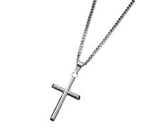 jebyltd Versátil collar de cruz de acero inoxidable con longitud ajustable, adecuado para todos los géneros y atuendos casuales, collar de cultura juvenil