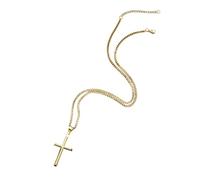 jebyltd Versátil collar de cruz de acero inoxidable con longitud ajustable, adecuado para todos los géneros y atuendos casuales, collar de cultura juvenil