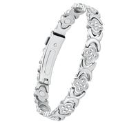 Jecanori Pulsera de cobre para mujer, pulsera magnética ultrafuerte para mujer con imanes de 3800 gauss, oro rosa, trébol de cuatro hojas, joyas de cobre, plata, Moderno