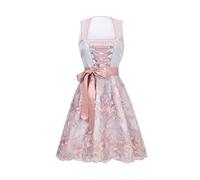 Jecarden Vestido de tirolesa midi para mujer, incluye delantal de encaje para Oktoberfest, vestido tradicional para ocasiones especiales, falda tradicional tradicional, vestido de 2 piezas (34-50),