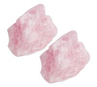 Jecdfs 2pcs Gran piedra de cuarzo rosa en bruto,minerales y piedras preciosas,cuarzo rosa piedra natural,Piedra de Agua, Decoración Feng Shui, Tamaño 3 - 5 cm