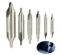 Jecdfs 6pcs Broca Central,juego de brocas de centro hss de 60 grados,Acero de Alta Velocidad M2 6542, para Accesorios de Torno de Madera y Metal, Tamaños 1.0/1.5/2.0/2.5/3.0/5.0 mm