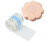 Jecdfs Boob Tape,Pezoneras Adhesivas Invisibles,Cinta Adhesiva Escote 5cm*5m,con 5 Pares de Cubrepezones, Cinta de Pecho Hipoalergénica y Transpirable, Adecuada para Copa A-E
