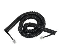 Jecdfs Cable Telefónico RJ10 Negro en Espiral, Extensible hasta 5 Metros, Ideal para Teléfonos Fijos y Porteros Automáticos - Cable de Alta Resistencia y Flexibilidad