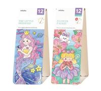 Jecdfs Libro de Colorear para Niños con Ilustraciones de Hadas y Sirenas - 2 Volumen para Pintar con Acuarelas - Actividades Creativas para Niños en Edad Preescolar