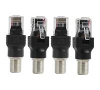 Jecdfs Pack de 4 Convertidores Coaxiales de RF Femenino a RJ45 Masculino, Adaptadores Duraderos para Probadores de Línea, Compatibles con Herramientas de Diagnóstico y Rastreo de Cables