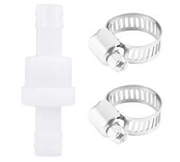 Jecdfs Válvula antirretorno de 10 mm de diámetro con 2 bandas de sujeción, válvula de retención en plástico para agua, aire, líquidos y gas, ideal para lavadoras y secadoras de condensación