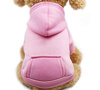 Jecikelon Sudadera con Capucha de Invierno para Perro con Bolsillos Ropa Cálida para Perros Pequeños Abrigo Chihuahua Ropa para Cachorro Gato Disfraz (Rosa, Mediano)