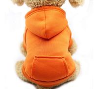 Jecikelon Sudadera con capucha para perros de invierno con bolsillos, ropa cálida para perros pequeños, abrigo de chihuahua, ropa para cachorros, gatos, Custume (naranja, XS)