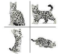 JECKA Ladrillos, esculturas de Bloques de construcción, Kit de colección, Perfecto Regalo, Color Bengal Cat 4 en 1 Pack (L10 SRL JEKOTHALL-057011)