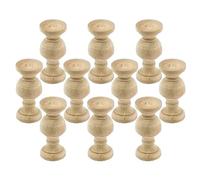JECOMPRIS 10 Husillos Decorativos de Madera sin Terminar para Muebles Balaustres Pequeños para Vinoteca y Cama Pilares Rústicos Naturales Set de 10 Piezas para Bricolaje y Decoración de