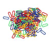 JECOMPRIS 100 Clips de Plástico para Cadena de Pájaros, Eslabones Coloridos en Forma de C para Juguetes de Jaula, Accesorios para Aves Pequeños, Cadena para Colgar y Juego Activo, Paquete