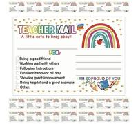 JECOMPRIS 100 Unidades Tarjetas de Agradecimiento al Maestro en Papel Estucado para Formación de Hábitos y Uso Versátil en Aula y Hogar, Ideales Padres