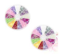 JECOMPRIS 2 Cajas de Accesorios de Manicura Pegatinas para Uñas de Estrellas, 150 Gemas de Imitación y 8,5 G de Lentejuelas de Colores para Decoración de Uñas DIY en Casa Varios estilos