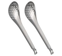 JECOMPRIS 2 Cucharas Coladoras Pequeñas de Acero Inoxidable 304 Ranuradas Malla Fina para Filtrar Caviar Aceitunas y Alcaparras Utensilios de Cocina Versátiles para Uso Doméstico y