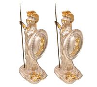 JECOMPRIS 2 esculturas de la Diosa : Miniatura de la Diosa de la sabiduría - Modelo de Resina - Figura de mitología Griega Dorada
