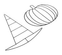 JECOMPRIS 2 Piezas Aros de Alambre de Hierro Forma de Sombrero de Bruja y Calabaza para Manualidades DIY, Decoración Festiva de Halloween y Almacenamiento Fácil