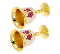 JECOMPRIS 2 Piezas Copa Vintage de Aleación de Zinc con Diseño Artístico para Celebraciones y Decoración de Copas Retro para Vino y Licores