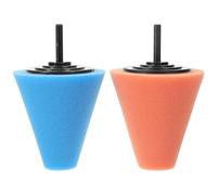 JECOMPRIS 2 Piezas de Esponja de Pulido para Taladro, Disco Pulidor Cónico para Ruedas de Automóvil, Almohadilla de Pulido para Detalles de Automóviles en Azul y Naranja, Accesorio