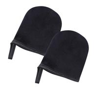 JECOMPRIS 2 Piezas Guantes Aplicadores de Autobronceador de Felpa Negra para Aplicar Lociones y Mousse, Ideales para Uso en Playa y Cuidado Corporal