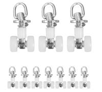 JECOMPRIS 20 Piezas Unidades Ruedas Silenciosas para Rieles de Cortina Doble Rueda Giratoria para Paneles Divisores y Cortinajes Accesorio Resistente y Deslizante para Carriles de Techo