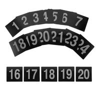 JECOMPRIS 25 Carteles de Mesa Numerados 1-25 en PVC Negro Texto Blanco Tamaño 95X100 MM Señales Reutilizables para Bodas Fiestas y Decoración de Recepción