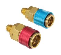 JECOMPRIS 2Piezas Adaptador de Aire Acondicionado Coche con Conectores Rápidos Kit de Acopladores Altos y Bajos para Carga y de Automotriz Incluye Adaptador de Alta