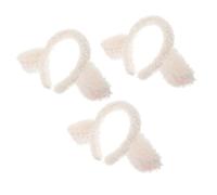 JECOMPRIS 3 Diademas de Felpa Orejas de Oveja de Color Claro, Diadema de Disfraz de Cordero Suave y Cómoda para Niñas y Adultos, Accesorio para Fiestas Temáticas, Cosplay y Eventos