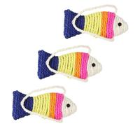 JECOMPRIS 3 Piezas de Juguete Rascador para Gatos de Sisal Forma de Pez, Tamaño Pequeño, Color Aleatorio, Almohadilla para Rascar Que Satisface el Instinto de Arañar y