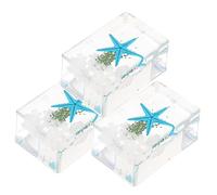 JECOMPRIS 3piezas Adornos De Resina De Animales Marinos Para Decoración De Escritorio Artesanía Epoxi Recuerdos De Playa Para Fiestas Transparente