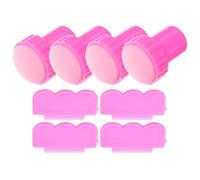 JECOMPRIS 4 Juegos de Estampadores de Uñas de Silicona con Cabezales Grandes, Raspadores para Manicura Profesional, Kit de Estampado Francés para Arte de Uñas en Salón y Uso Doméstico