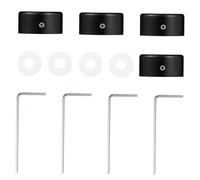 JECOMPRIS 4 Juegos de Pedales de Efectos para Guitarra con Tapa de Uña de Aleación de Aluminio, Protectores de Pedal Negros, Ligeros y Resistentes para Pedalera de Guitarra, Accesorios
