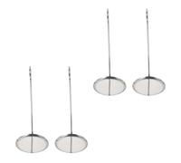 JECOMPRIS 4 Piezas Cuchara para Freír Cuchara Plana para Freír de Acero Inoxidable Color Plata, Apta para Lavavajillas, Antisalpicaduras, para Camarones, Pastel y Arroz