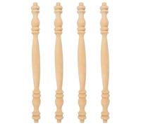 JECOMPRIS 4 Piezas de Husillos de Madera sin Terminar para Barandillas de Escalera, Pilares Clásicos Resistentes y Decorativos para Manualidades y Decoración del Hogar