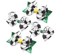 JECOMPRIS 4 Pinzas Pelo Lazo de Fútbol para Niñas Accesorios Deportivos Estampado de Fútbol y Clip Metálico Adecuado y Uso Diario