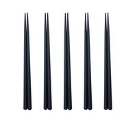 JECOMPRIS 5 Pares Palillos Hexagonales Palillos de Sushi Plástico Negro de 6 Caras, sin Sabor, Alta Tenacidad, para Comida Japonesa y China en Casa o Restaurante