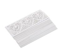 JECOMPRIS 50 Fundas Decorativas para Velas LED Diseño Hueco de Corazón Papel Resistente en Color Blanco Hielo 50 Piezas para Decoración de Bodas Fiestas y Ambiente Romántico