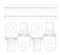 JECOMPRIS 50 Unidades Ganchos para Cortinas de 10 Mm en Material PP Resistentes y Versátiles para Barras de Cortina, Ideales para Baños y Cocinas Opción de Refuerzo Pegamento